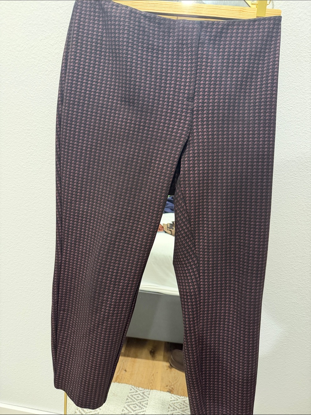 Alfani Men's Plum Houndstooth Dress Pants